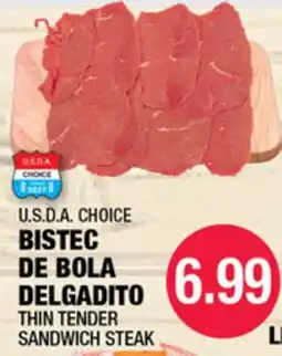 Carnicerias Jimenez U.S.D.A CHOICE BISTEC DE BOLA DELGADITO offer