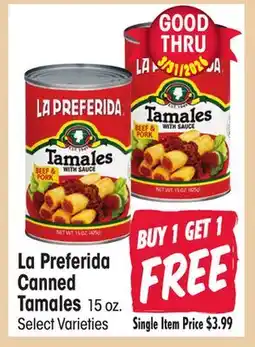 Jewel-Osco La Preferida Canned Tamales offer