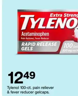 Target Tylenol 100-ct. pain reliever & fever reducer gelcaps offer