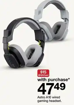 Target Astro A10 wired gaming headset offer