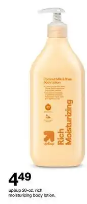 Target up & up 20 - oz. rich moisturizing body lotion offer