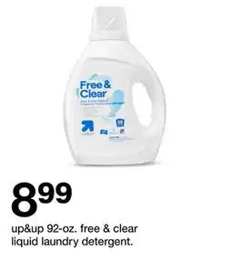 Target up&up 92-oz. free & clear liquid laundry detergent offer