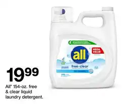 Target All 154-oz. free & clear liquid laundry detergent offer