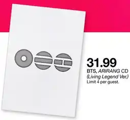 Target BTS, ARIRANG CD offer