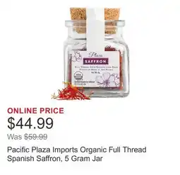 Costco Pacific Plaza Imports Organic Full Thread Spanish Saffron, 5 Gram Jar offer