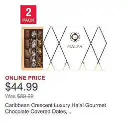 Costco Caribbean Crescent Luxury Halal Gourmet Chocolate Covered Dates, 17.6 oz. per pack, 2-pack offer