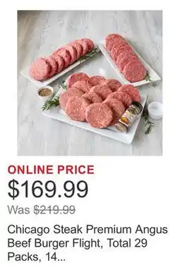 Costco Chicago Steak Premium Angus Beef Burger Flight, Total 29 Packs, 14 Lbs. Total offer