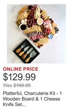 Costco Platterful, Charcuterie Kit - 1 Wooden Board & 1 Cheese Knife Set Included offer
