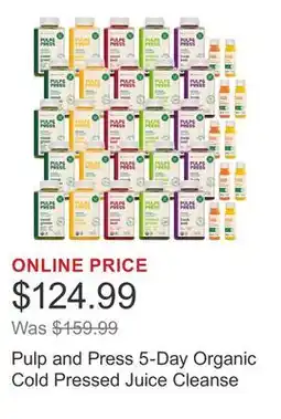 Costco Pulp and Press 5-Day Organic Cold Pressed Juice Cleanse offer