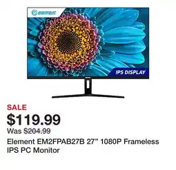 Office Depot Element EM2FPAB27B 27 1080P Frameless IPS PC Monitor offer