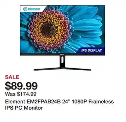 Office Depot Element EM2FPAB24B 24 1080P Frameless IPS PC Monitor offer
