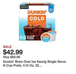 Office Depot Dunkin' Brew Over Ice Keurig Single Serve K-Cup Pods, 4.14 Oz, 22 Pods Per Pack, Case Of 4 Packs offer