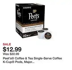 Office Depot Peet's Coffee & Tea Single-Serve Coffee K-Cup Pods, Major Dickason's Blend, Carton Of 22 offer