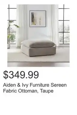 Costco Aiden & Ivy Furniture Sereen Fabric Ottoman, Taupe offer