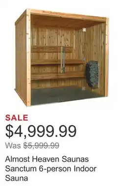 Costco Almost Heaven Saunas Sanctum 6-person Indoor Sauna offer
