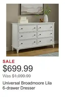 Costco Universal Broadmoore Lila 6-drawer Dresser offer