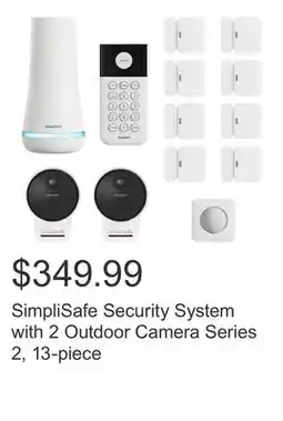 Costco SimpliSafe Security System with 2 Outdoor Camera Series 2, 13-piece offer