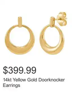 Costco 14kt Yellow Gold Doorknocker Earrings offer
