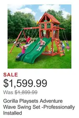 Costco Gorilla Playsets Adventure Wave Swing Set -Professionally Installed offer