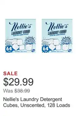 Costco Nellie's Laundry Detergent Cubes, Unscented, 128 Loads offer