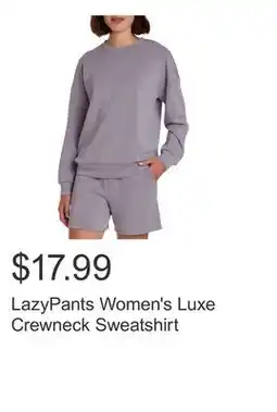 Costco LazyPants Women's Luxe Crewneck Sweatshirt offer