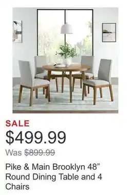 Costco Pike & Main Brooklyn 48 Round Dining Table and 4 Chairs offer