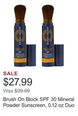 Costco Brush On Block SPF 30 Mineral Powder Sunscreen, 0.12 oz Duo offer