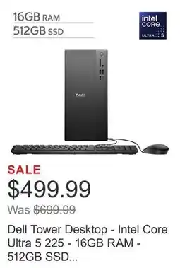 Costco Dell Tower Desktop - Intel Core Ultra 5 225 - 16GB RAM - 512GB SSD - Windows 11 Home offer