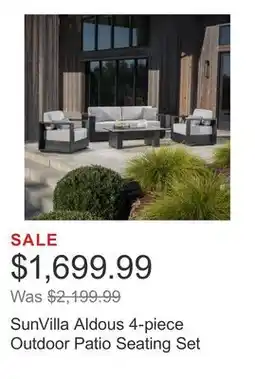 Costco SunVilla Aldous 4-piece Outdoor Patio Seating Set offer