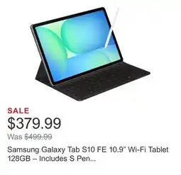 Costco Samsung Galaxy Tab S10 FE 10.9 Wi-Fi Tablet 128GB – Includes S Pen and Book Cover Keyboard offer