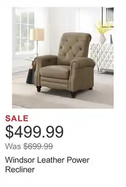Costco Windsor Leather Power Recliner offer