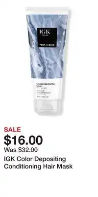 Ulta Beauty IGK Color Depositing Conditioning Hair Mask offer