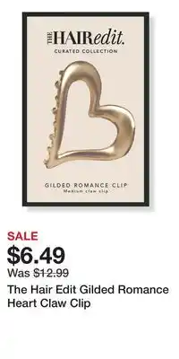 Ulta Beauty The Hair Edit Gilded Romance Heart Claw Clip offer