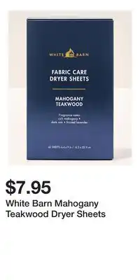 Bath & Body Works White Barn Mahogany Teakwood Dryer Sheets offer