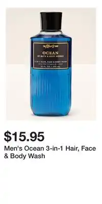 Bath & Body Works Men's Ocean 3-in-1 Hair, Face & Body Wash offer
