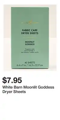 Bath & Body Works White Barn Moonlit Goddess Dryer Sheets offer