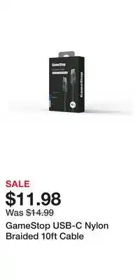 Game Stop GameStop USB-C Nylon Braided 10ft Cable offer