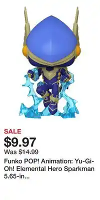 Game Stop Funko POP! Animation: Yu-Gi-Oh! Elemental Hero Sparkman 5.65-in Vinyl Figure GameStop Exclusive offer