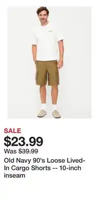 Old Navy Old Navy 90's Loose Lived-In Cargo Shorts -- 10-inch inseam offer