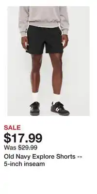 Old Navy Old Navy Explore Shorts -- 5-inch inseam offer