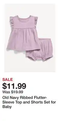 Old Navy Old Navy Ribbed Flutter-Sleeve Top and Shorts Set for Baby offer