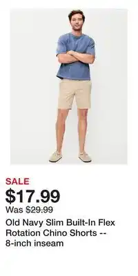 Old Navy Old Navy Slim Built-In Flex Rotation Chino Shorts -- 8-inch inseam offer