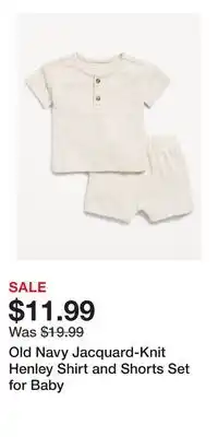 Old Navy Old Navy Jacquard-Knit Henley Shirt and Shorts Set for Baby offer