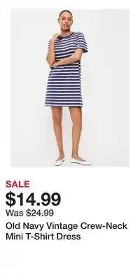 Old Navy Old Navy Vintage Crew-Neck Mini T-Shirt Dress offer