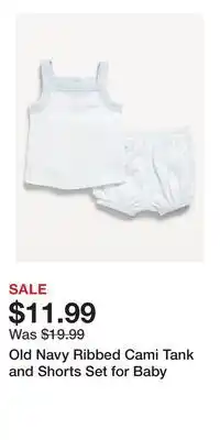 Old Navy Old Navy Ribbed Cami Tank and Shorts Set for Baby offer