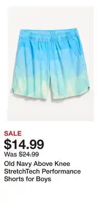 Old Navy Old Navy Above Knee StretchTech Performance Shorts for Boys offer