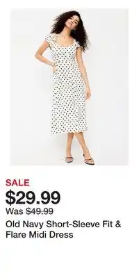 Old Navy Old Navy Short-Sleeve Fit & Flare Midi Dress offer