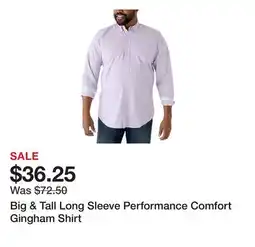 Belk Big & Tall Long Sleeve Performance Comfort Gingham Shirt offer