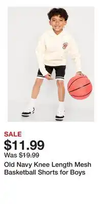 Old Navy Old Navy Knee Length Mesh Basketball Shorts for Boys offer