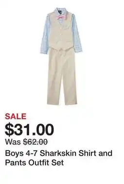 Belk Boys 4-7 Sharkskin Shirt and Pants Outfit Set offer